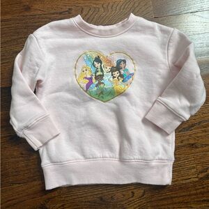 Disney Princess toddler girl 4T sweater Softest Fleece Pink Kids Sweatshirt crew